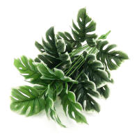 Planta Artificial De Monstera Grande 70cm Con 18 Hojas De Palma Falsa Para Decoración De Jardín Y Habitaciones Material Plástico Verde - details 9