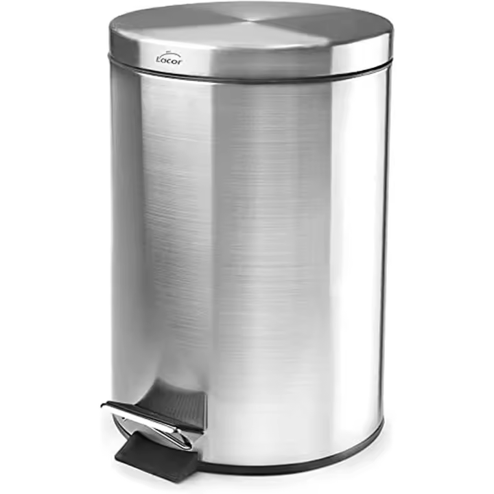 PAPELERA INOX C/PEDAL Y CUBO 5 LTOS - 1