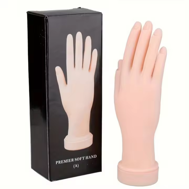 Mano De Silicona Flexible Para Arte De Uñas Herramienta De Manicura Práctica Y Exhibición Set De Entrenamiento De Uñas - 1