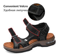 Sandalias De Verano Para Hombre En Cuero Genuino Gladiador Cómodas Para Playa Y Exteriores Tallas 38-46 Cierre Con Hebilla - details 5