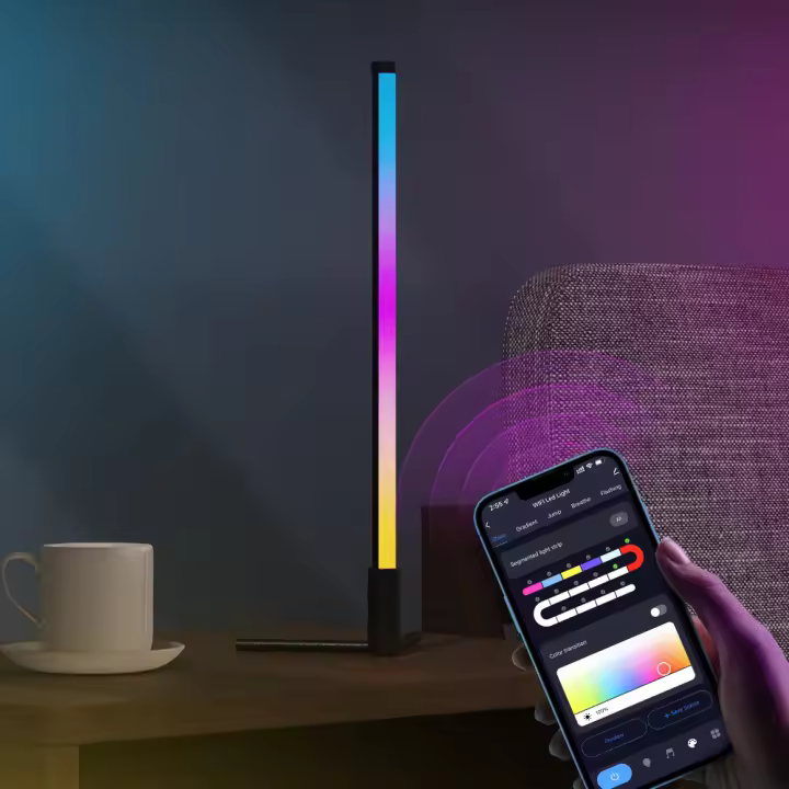 Lámpara De Rincón Inteligente RGB LED Con Control Remoto Y App Para Sala De Estar Dormitorio Juguetección Instalación Fácil Material De Aluminio - 1