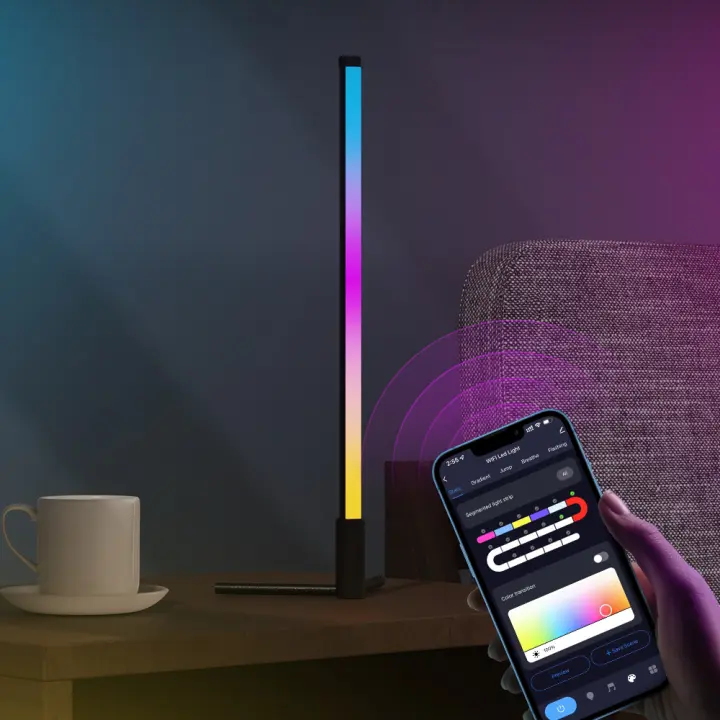 Lámpara De Rincón Inteligente RGB LED Con Control Remoto Y App Para Sala De Estar Dormitorio Juguetección Instalación Fácil Material De Aluminio - 1