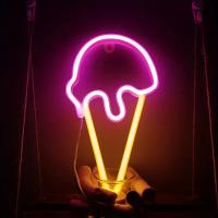 Luz LED De Cono De Helado Adorable Neón Decoración De Pared Para Habitación Kawaii Regalo De Navidad Para Bebé Luz Nocturna De Dibujos Animados - details 5