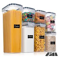 Juego De 7 Contenedores Para Alimentos BPA Free Plástico Airtight Con 10 Pegatinas Y Lápiz Caja De Almacenamiento Para La Cocina - details 0