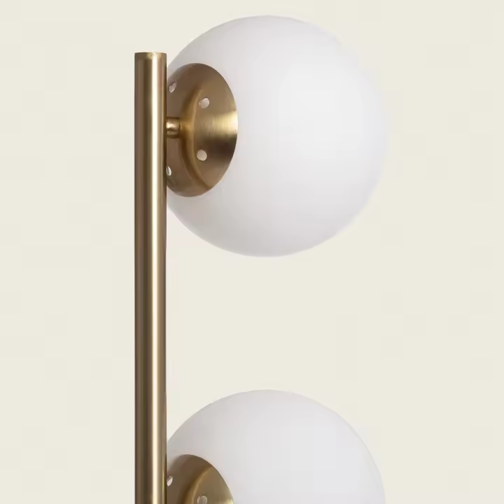 Ledkia Lámpara de Pie Metal y Cristal Moonlight Brass 3 Focos Dorado - 1