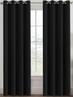 Cortina De Veludo Negro 1PC Impermeable Y Antirreflejo Para Sala De Estar Comedor Dormitorio Estilo Clásico 100% Poliéster - details 2