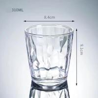 5pcs water cup household PC cup restaurant beverage juice cup, brown, gray, green, transparent, pink - details 7