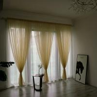 Cortina De Tules Sólida Y Transparente 100x200cm Para Sala De Estar Y Dormitorio Panel De Cortina Exterior Moderno Sin Doble Capa Ni Aislamiento Solar - details 22