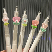 2 PCS Rotuladores De Gel Kawaii Con Diseño De Flores ST Tip Para Oficina Y Escuela Plástico 0.5mm Escribir Suavemente - details 0