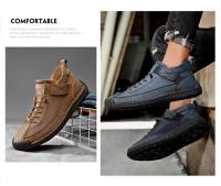 Zapatos De Cuero Para Hombre Hechos a Mano Transpirables Zapatos Casuales Cómodos Para Caminar Sneakers De Marca Lujo Tamaño Grande 38-48 - details 2