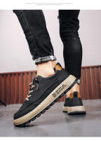 Zapatos Casuales Para Hombre En Cuero Artificial Moda Primavera Comodidad Para Caminar Plataforma Tenis Masculino Con Tobillero - details 2