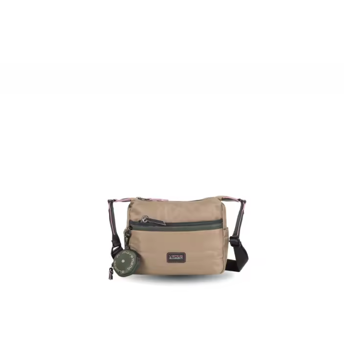 Bolso Cruzado de Nylon Ventis 242600.03 Taupe - Doble Compartimento y Asa Larga Ajustable - 26x20x9 cm - 1