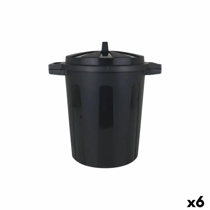 Cubo de Basura con Ruedas Dem Negro 25 L (6 Unidades) - 1