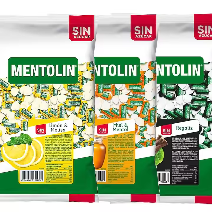 MENTOLIN PACK 3 Kg caramelos sin azúcar para la tos Limón Melisa & Miel Mentol & Regaliz - 1