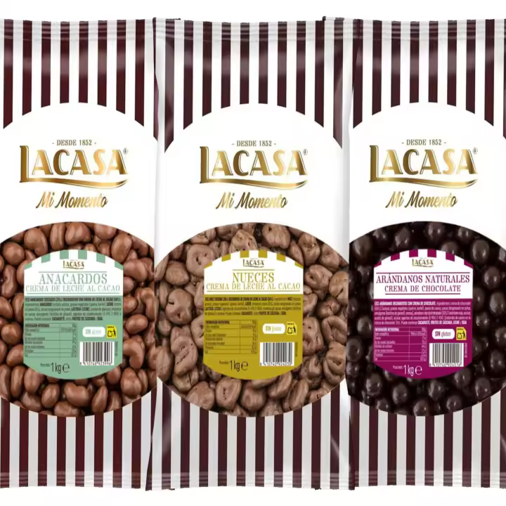 Lacasa Mi Momento pack 3kg bolas:Anacardo leche ,Avellana con chocolate Negro ,Nuez con chocolate con Leche - 1