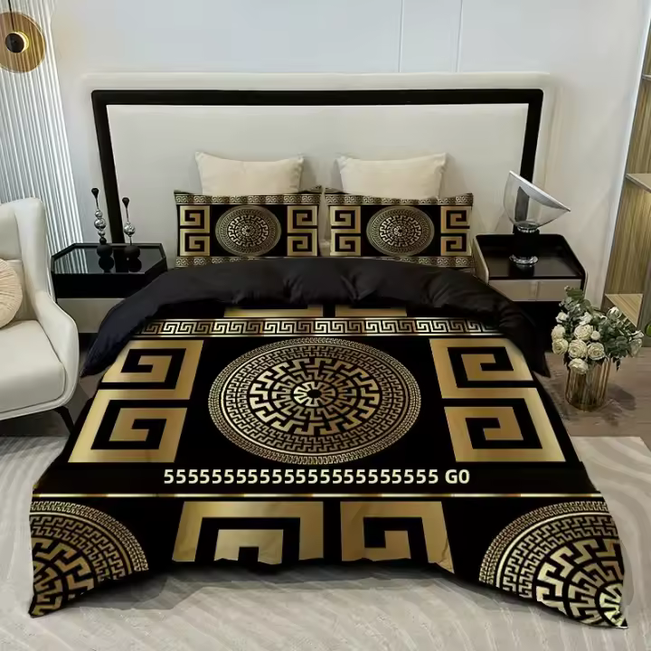 Set De Cama Europeo 3 Piezas Funda De Edredón Y 2 Fundas De Almohada Estilo Digital Impreso Para Todas Las Estaciones Decoración Del Hogar - 1