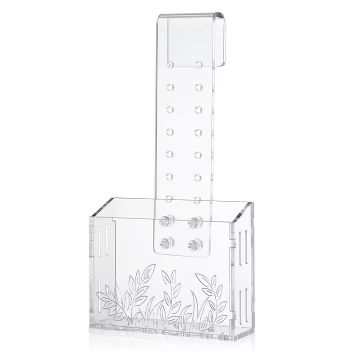 Maceta de Acuario de Acrílico Transparente Soporte de Plantas Hangar Ideal para Acarios de Peces - 1