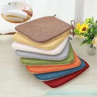 Almohadilla De Silla De Juego De Comedor De Lino En Forma De Herradura Gruesa Desmontable Y Lavable Antideslizante Sillón De Madera Maciza - details 2