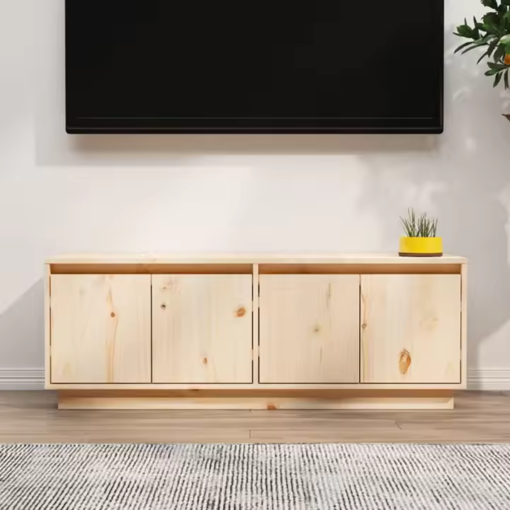 Mueble de TV de madera maciza de pino 110x34x40 cm - 1