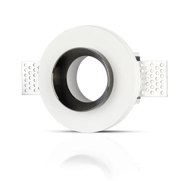 Aro de Escayola GU10 para empotrar metal Negro redondo VT-866  VTAC - 1