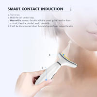 CkeyiN Máquina De Levantamiento Facial Y Cuello Masajeador Fototerapia Instrumento De Masaje Ocular Vibración Antirrugas Eliminador De Doble Mentón - details 18