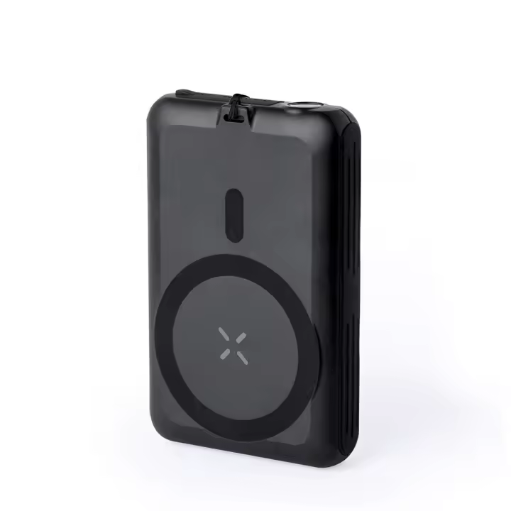 DAM. Powerbank solar Haryin de 5.000 mAh. Carga inalámbrica Qi 5W y fijación magnética Magsafe. 7x2x11cm. - 1
