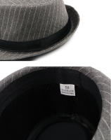 Sombrero De Moda Británica Para Hombres Nueva Colección Otoño-Invierno Estilo Jazz Con Rayas Adecuado Para Adultos Formales - details 7