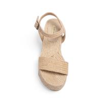 sandalias mujer beige natural con plataforma de yute correa al tobillo con ajuste de hebilla cómodas y ligeras verano tendencia 2025corina - details 1