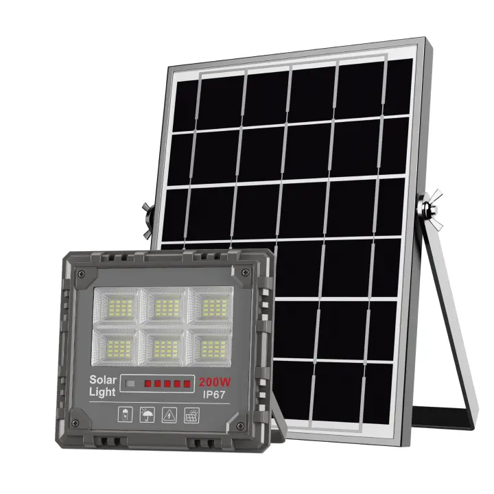 Lámpara Solar Con Panel Monocristalino y Batería LiFePO4, Tipo de LED 5730, Área de Iluminación de 200 m² a 500 m², 12A, 3.2V hasta 30A, 3.2V, para Iluminación Exterior Eficiente y Sostenible - 200W / 400W / 600W / 800W / 1000W - 1