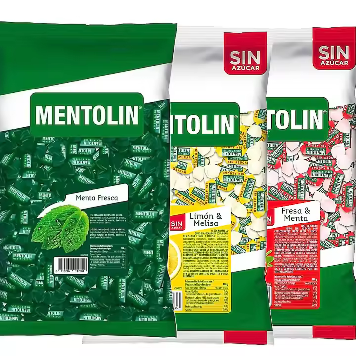 MENTOLIN PACK  3 Kg caramelos duros Menta Fresca & Limón Melisa & Fresa Menta - 1