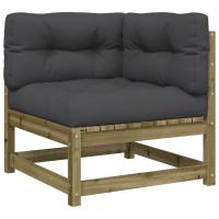 vidaXL Sofá esquinero de jardín con cojines madera abeto Douglas Natural y negro, Natural y girs, Marrón pino Conjunto Terraza Muebles Jardín Exterior Juego de Muebles de jardín Mueble Jardín Exterior Muebles de Salon Exterior - details 3