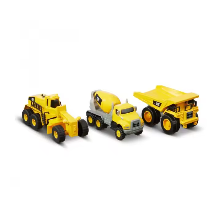 Conjunto vehículos Caterpillar camión, mezcladora y apisonadora metal y piezas de plástico 10cm longitud por vehículo +3 años CAT22739 - 1