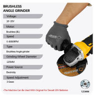 Taladro De Ángulo Inalámbrico Electric Goddess 125mm DCG405 Con Corte De Metal Y Madera Y Lijadora Para Baterías Dewalt 20V Motor Sin Escobillas - details 1