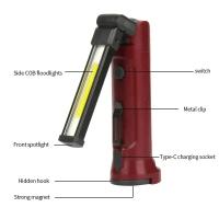 Linterna Multifuncional Plegable Recargable Con Luz De Trabajo Y Batería Integrada De 1200mAh Magnética Para Camping Y Emergencias LED 180° 10W - details 1
