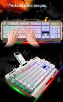 Teclado Mecánico G700 Impermeable Con Soporte Para Móvil Juego Sensación De Metal Luz Personalidad Negocios 104 Teclas USB - details 1