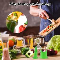 4 Pcs Pepper Corer Seed Remover Tomate Corer Remover Innovador de núcleo vegetal Perfect Pepper Corer - details 4
