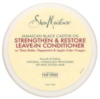SheaMoisture con Aceite de Ricino Negro de Jamaica Acondicionador sin Enjuague Fortalece y Repara, para cabello rizado, tratado químicamente o peinado con calor.SheaMoisture Tratamiento Sin Enjuague para Cabello Dañado – Aceite de Ricino Negro y Karité - details 1