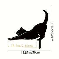 1Pc Destacado De Gato Familiar Para Jardín Decorativo Silueta Animal Para Exterior Decoración De Jardín Y Paseo - details 4