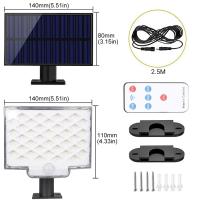 Lámpara De Pared Solar Con Control Remoto Y Sensor De Movimiento 160 LEDs Impermeable Para Iluminación Del Jardín Garage Y Atrás Del Patio - details 9