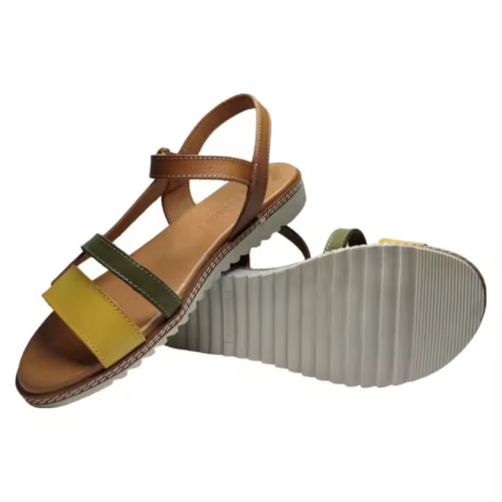 Eva Frutos | Sandalia mujer Multicolor |Hebilla al tobillo |  suela goma antideslizante | cuña de 2 cm | 2231 | Hechas en España - 1
