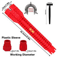 Llave De Fregadero Y Grifo Multifuncional 8 En 1 Con Mango Antideslizante Y Diseño De Mano Extra Largo Herramienta De Instalación Para Baño Y Cocina - details 6