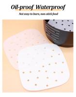 100PCS Papel De Cocina Para Air Fryer Liners De Vapor Desechables Papel De Horno No Pegajoso Para Hornear Y Almohadillas De Almidón Absorbente De Aceite - details 2