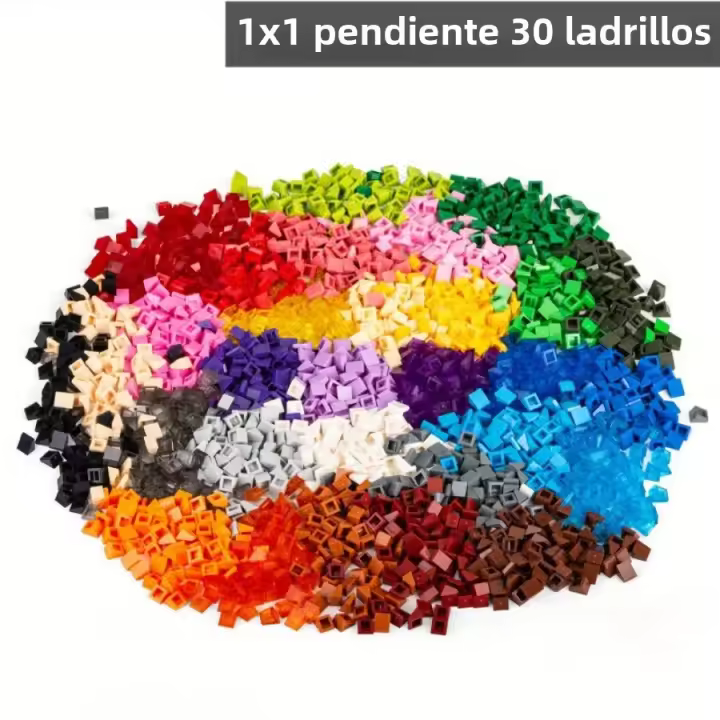100 Pcs Bloques De Construcción Técnica De 30° 1x1x2/3 Para Niños Juguetes Educativos Regalos Para Niños De 3-6 Años Material Plástico Compatible Con Lego - 1