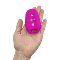 Banner - Funda silicona mando llave coche 3 botones compatible con Peugeot Rosa