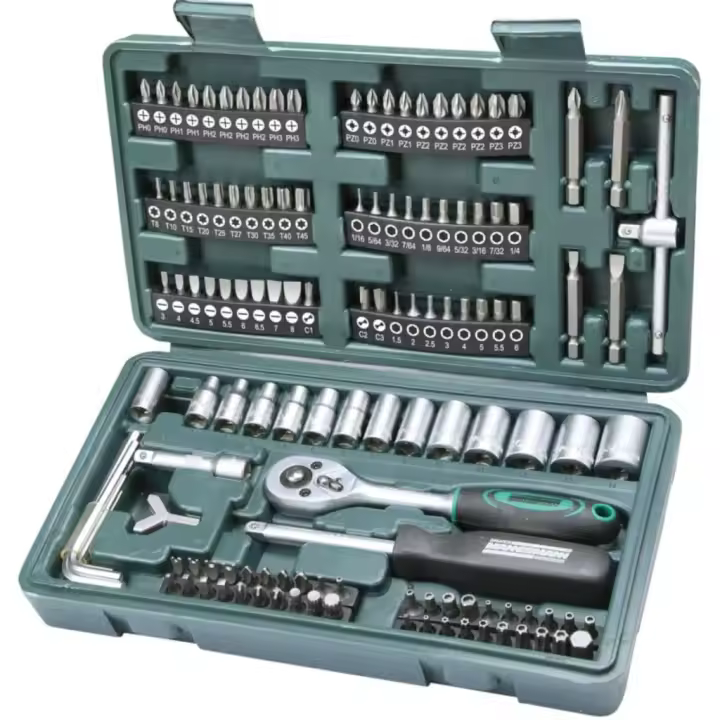 Brüder Mannesmann Set de puntas y llaves de vaso 130 piezas 29166 - 1