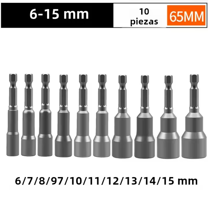 Juego De Llaves De Impacto Magnéticas 6-19MM 1/4'' Para Taladro Eléctrico Adaptador De Tornillos Herramienta De Reparación - 1