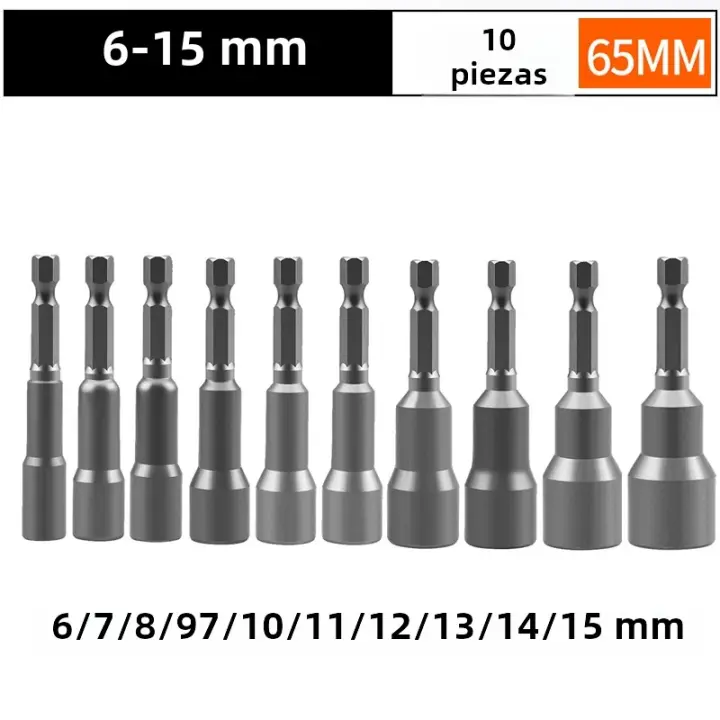 Juego De Llaves De Impacto Magnéticas 6-19MM 1/4'' Para Taladro Eléctrico Adaptador De Tornillos Herramienta De Reparación - 1