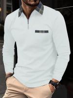 Camisa Polo Hombre Primavera Otoño Con Cierre De Cremallera Y Bolsillo Estilo Casual Deportivo Y Libre Para Viajes Material Poliéster Transpirable - details 15