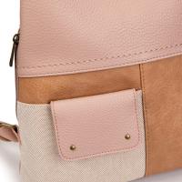 SARA BAGS | Mochila de Paseo Sara Bags para Mujer – Mochila Casual en Color Rosa con Detalles en Beige y Camel – Bolso con Cremallera – 2 en 1: Mochila y Mano – Espaciosa – Cómoda – Modelo SCMD240556 - details 1