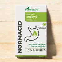 Normacid 32 comprimidos masticables Soria Natural, Acidez estomacal, Digestiones pesadas, Sistema digestivo. Antiácido natural, Magnesio, calcio y potasio. Sin aluminio - details 6